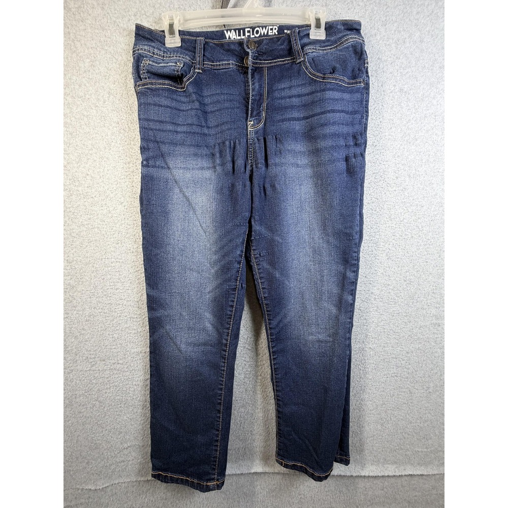 Wallflower Jeans 13 Blue High Rise Flirty Curvy Skinny Stretch Denim